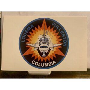 NASA STS-3 Crew Mission Postcard Featuring Lousma & Fullerton Columbia Space